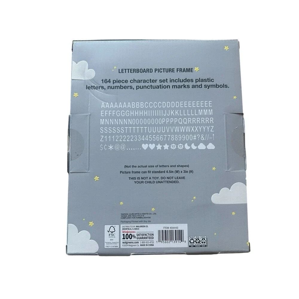 Moon and Stars Welcome Baby Lettterboard Picture Frame Letter Board NEW